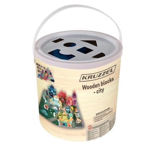 Dřevěné město - Kruzzel barevné bloky pro děti
