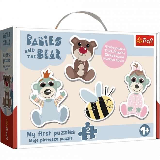 Puzzle Baby Classic Přátelští miminkové – BOBAŠKI I MIŚ (Trefl)
