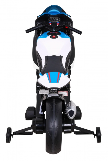 Dětská bateriová motorka BMW HP4 Bílá + pomocná kolečka + pomalý start + EVA + MP3 LED