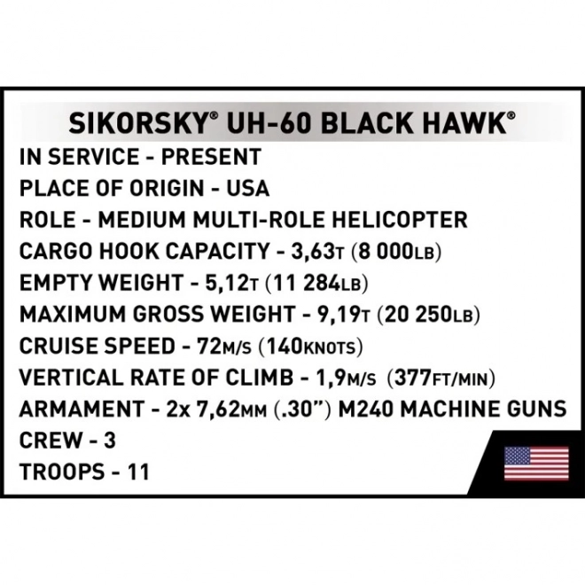Kostky Sikorsky UH-60 Black Hawk