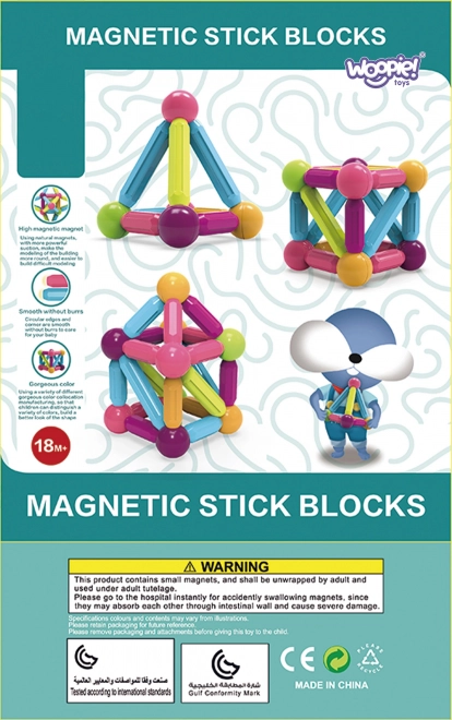 Woopie magnetické vzdělávací stavebnice, 38 dílů