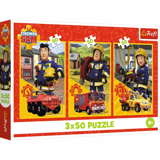 Puzzle 3x50 Hasič Sam: Tým z hasičské stanice