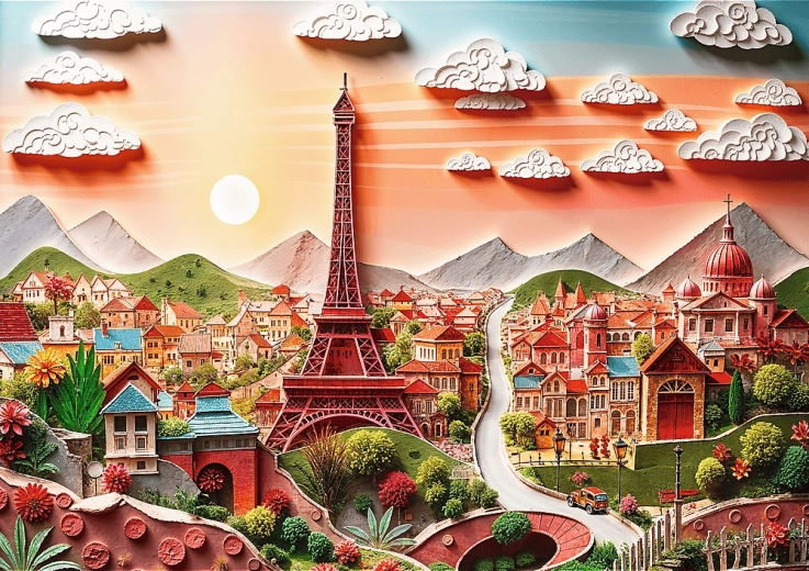 Puzzle Trefl Paper Art: Paříž 1000 dílků