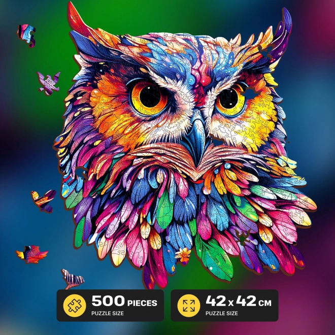 Dřevěné puzzle Sova 500 dílků