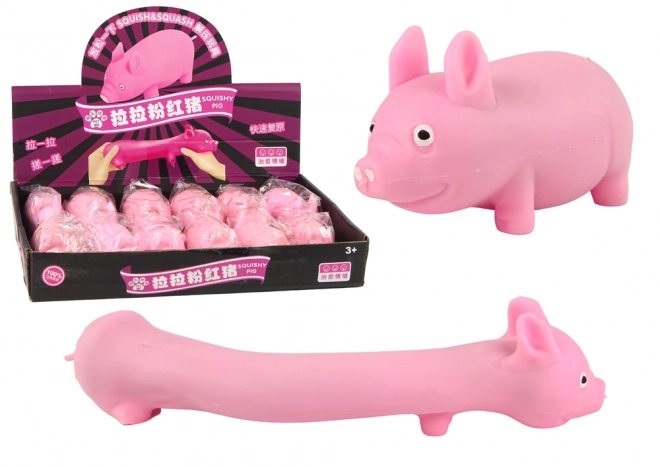 Elastická růžová hračka squishy prase