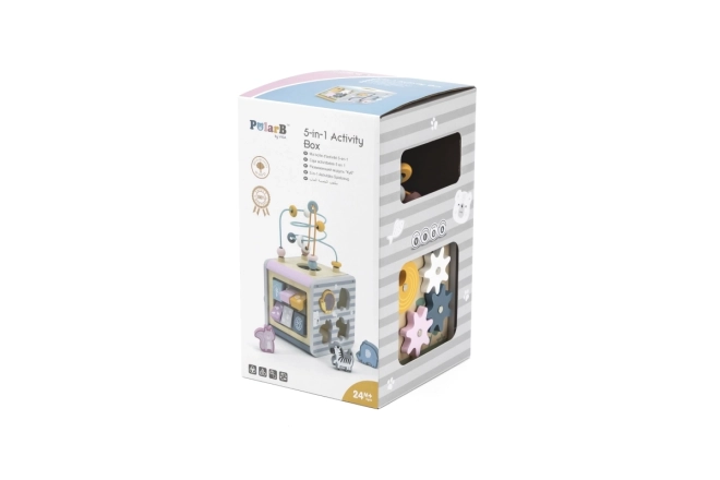 Dřevěný box s aktivitami 5v1