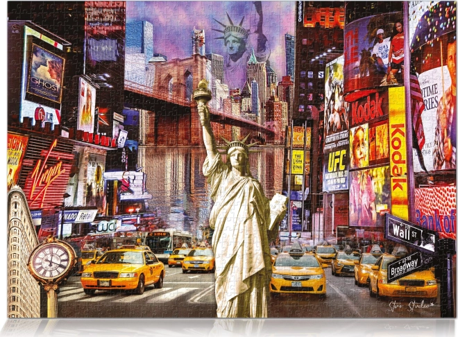 Vibrantní koláž New Yorku
