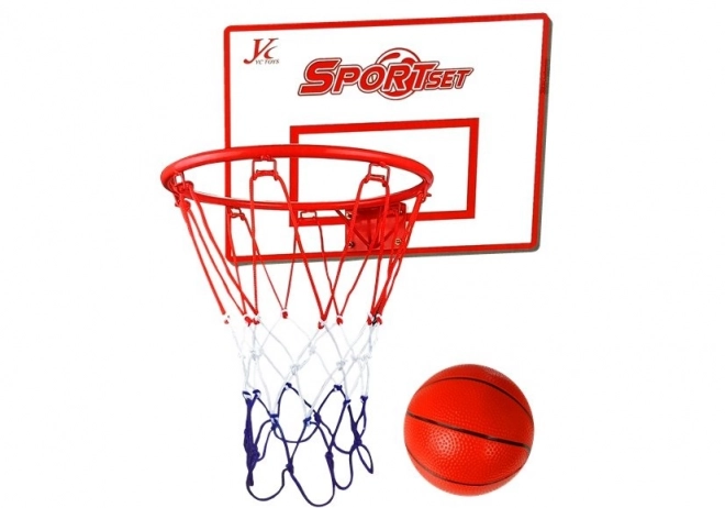 Závěsný basketbalový koš s míčem