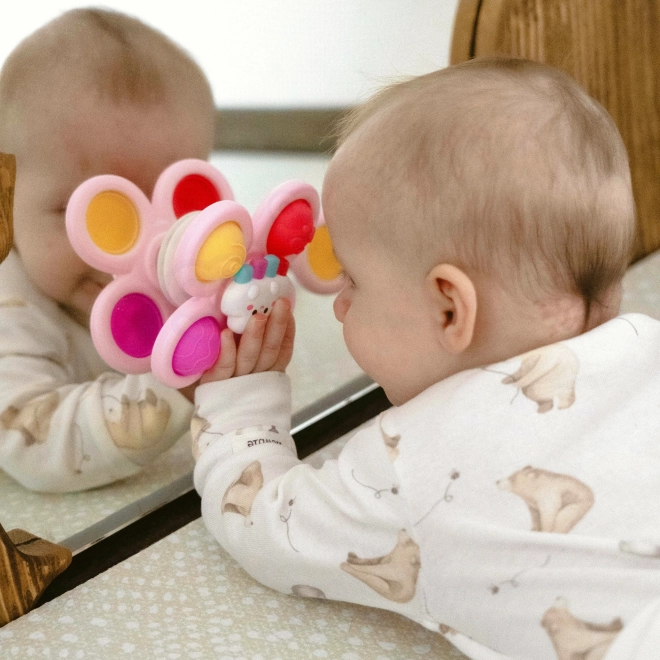 WOOPIE dětský kosmický spinner pop-it senzorická hračka růžová, sada 3 ks
