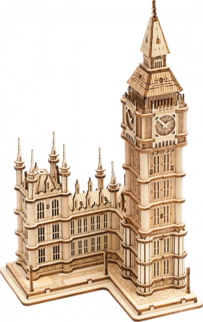 RoboTime dřevěné 3D puzzle hodinová věž Big Ben svítící