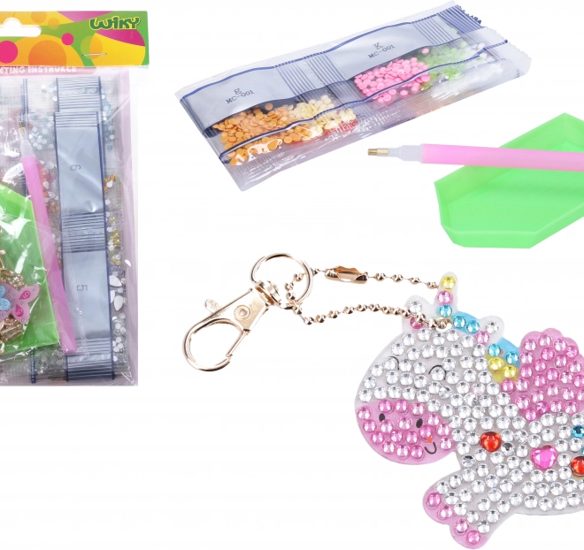 Kreativní set Klíčenek s Diamantovými Kamínky, 5 ks