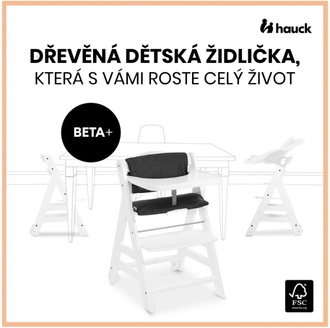 Hauck Beta+ dřevěná rostoucí jídelní židle Bílá