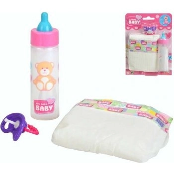 Sada pro miminka New Born Baby - lahvička, dudlík a plena