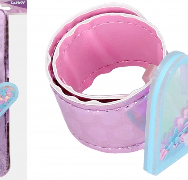 Náramek srdce s glitrem 21,5 cm