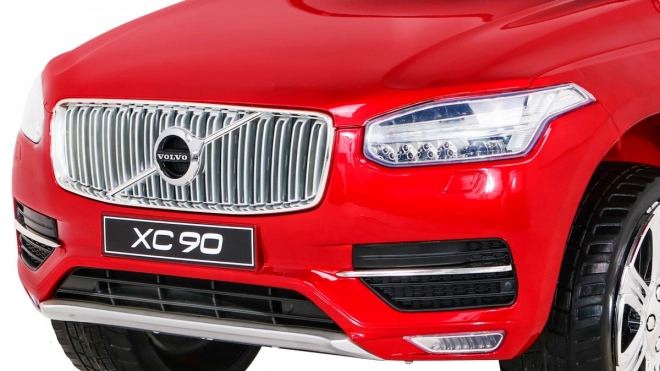Volvo XC90 baterie pro děti Červený lak + dálkové ovládání + nosič zavazadel + EVA + pomalý start + rádio MP3 + LED dioda