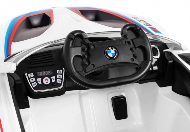 dětské elektrické autíčko BMW M6 GT3 s dálkovým ovládáním, MP3 a LED světly – bílé