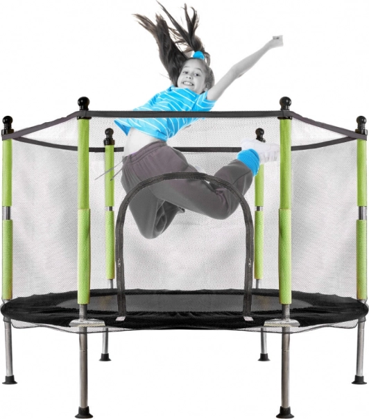 zahradní trampolína pro děti se sítí zelená 140 cm