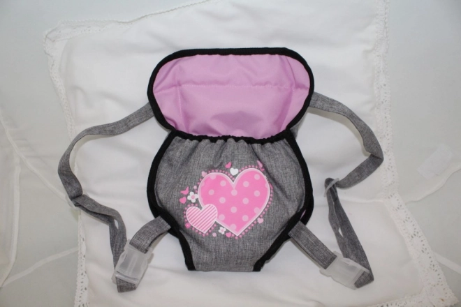 Nosítko pro panenku do 45 cm růžovo/šedé