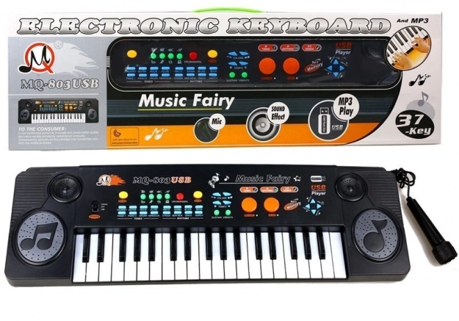 Klávesové varhany s mikrofonem 37 kláves USB