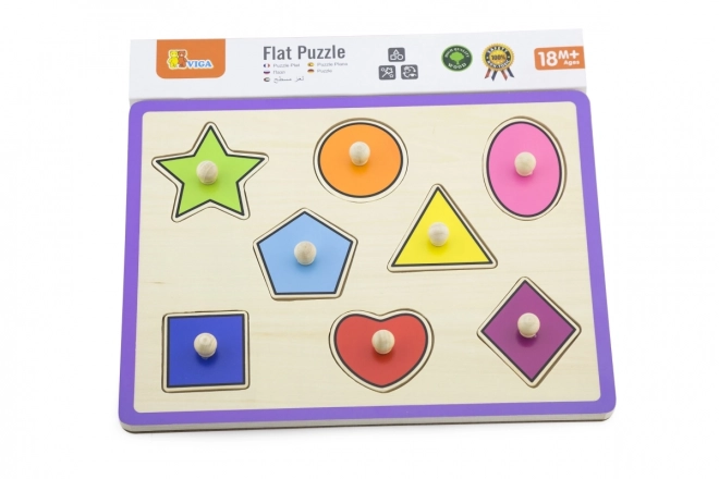 Viga Dřevěné Puzzle Tvary s Kolíčky