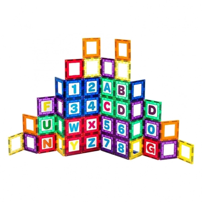 Magnetické kostky 3D Písmena a čísla Playmags 36 ks