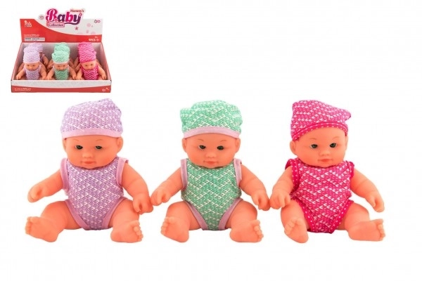 Miminko panenka voňavé pevné tělo plast 18cm 3 barvy 9ks v boxu