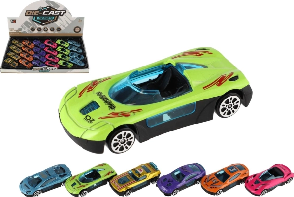 Mini závodní autíčka 7 cm – kovovo‑plastová sada, volný chod, mix barev