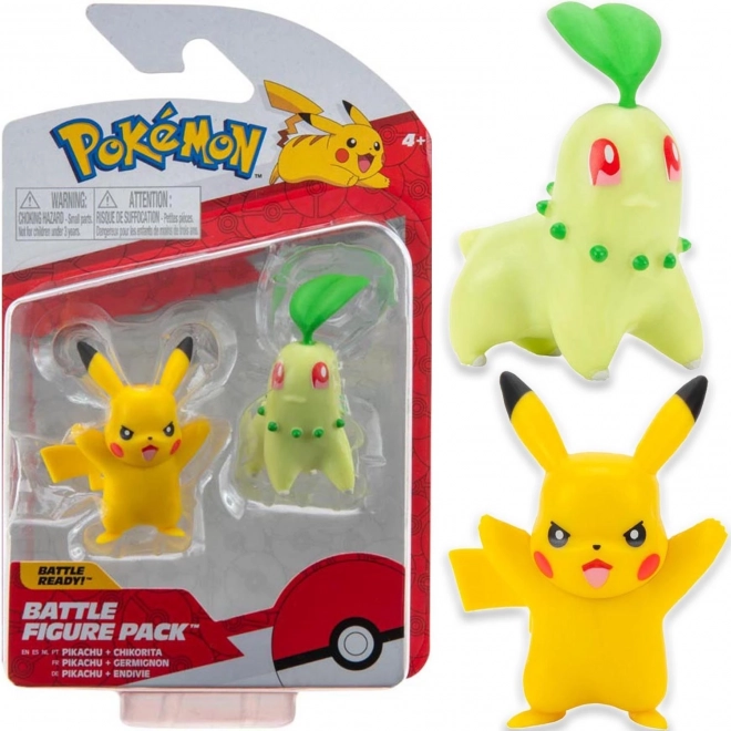 Pokémon Figurka Bitewna Kolekcionerska Pikachu Chikorita 0139