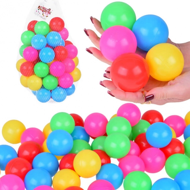 Barevné kulečníkové koule 6cm 50ks koulí z měkkého plastu ZA5411