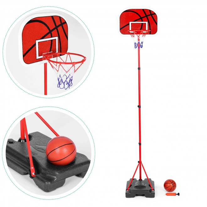 Dětský basketbalový koš s nastavitelnou výškou a pumpou