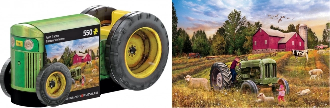 EUROGRAPHICS Puzzle v plechové krabičce Starý traktor 550 dílků
