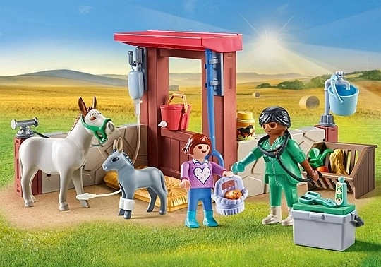 Venkovská figurková sada 71471 Veterinář s osly