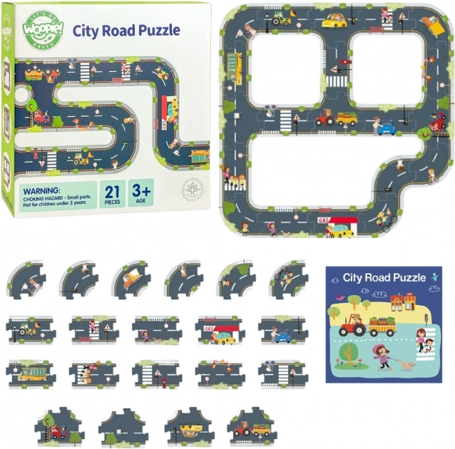 Woopie Green městské puzzle pro děti - Autodráha