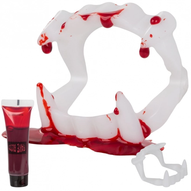 Sada falešných zubů a krve pro Halloween