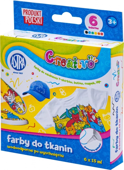 ASTRA CREATIVO Barvy na textil 6x15ml