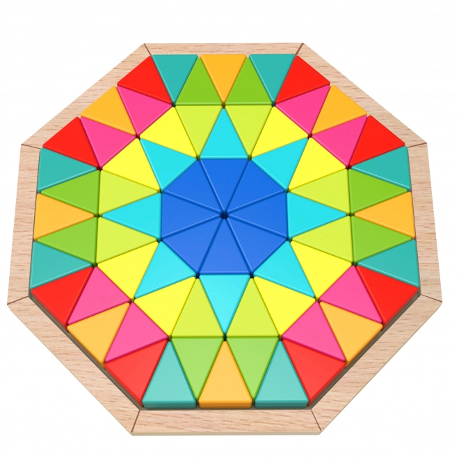 Tooky Toy Osmiúhelníková Dřevěná Mozaika Edukativní Puzzle