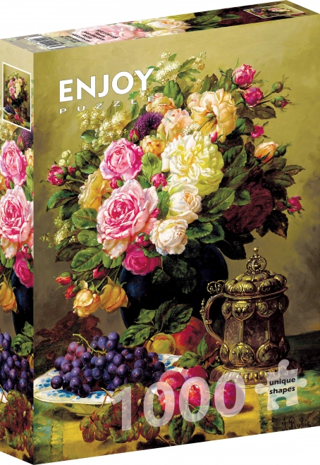 Enjoy puzzle - Zátiší s růžemi od Jean-Baptiste Robie, 1000 dílků