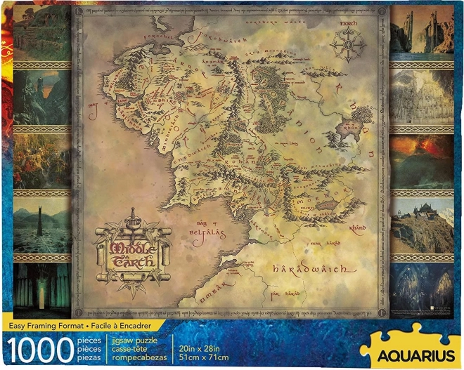 AQUARIUS Puzzle Pán Prstenů: Mapa Středozemě 1000 dílků
