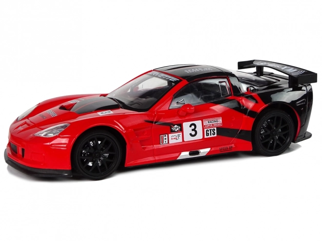 Sportovní závodní RC auto 1:18 Corvette C6.R červené 2.4G s osvětlením