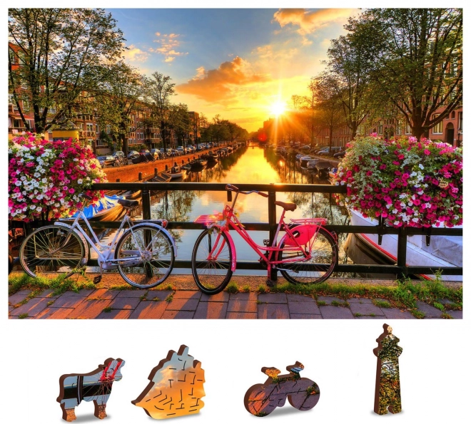 Dřevěné puzzle Kola v Amsterdamu