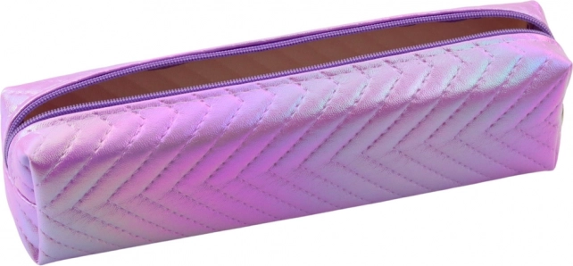 Organizér školní pouzdro holografické v jodličkovém vzoru fialové 21x6cm