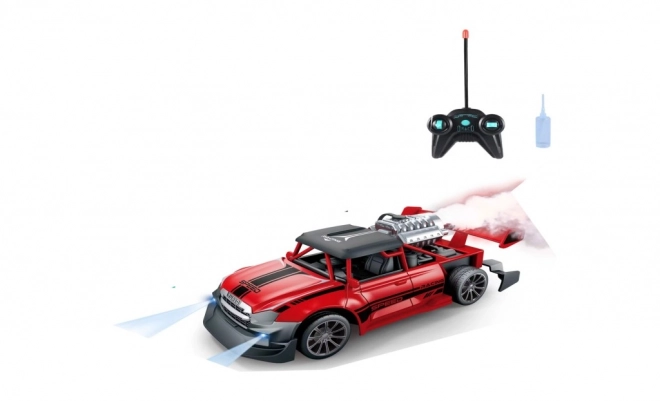 RC auto 1:20 s kouřovým efektem červené