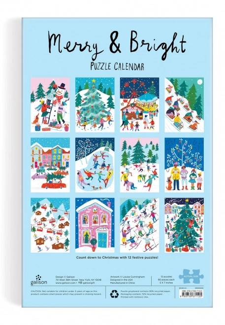 Adventní kalendář s puzzle Galison - 12v1