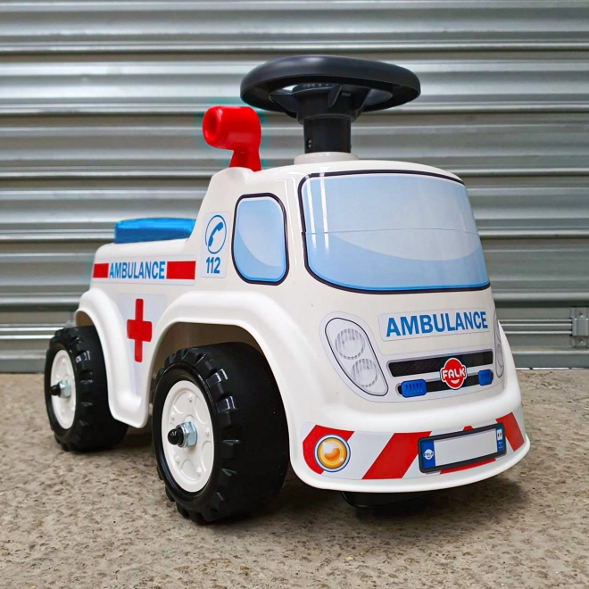 FALK Odrážedlo Ambulance s otevíracím sedadlem a klaksonem na volantu