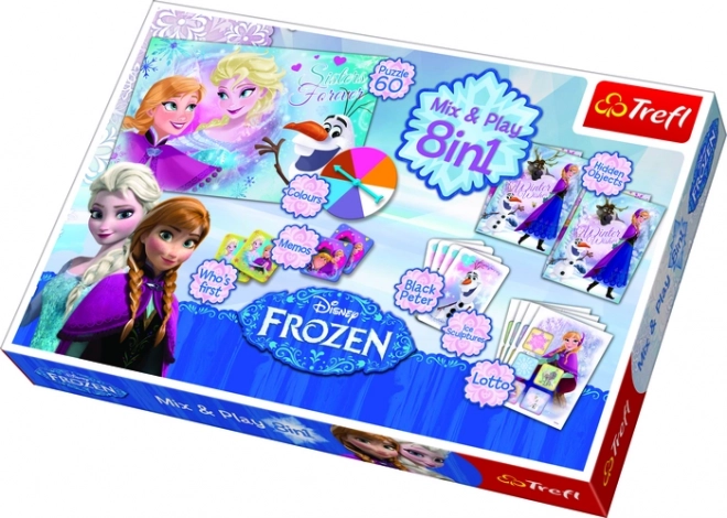 Trefl Kolekce her + puzzle 8v1 Frozen