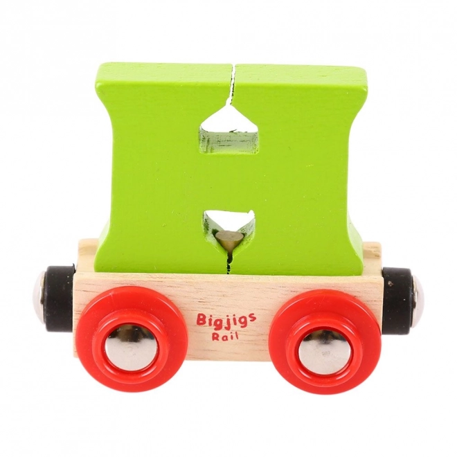 Bigjigs Rail Vagónek dřevěné vláčkodráhy - Písmeno H