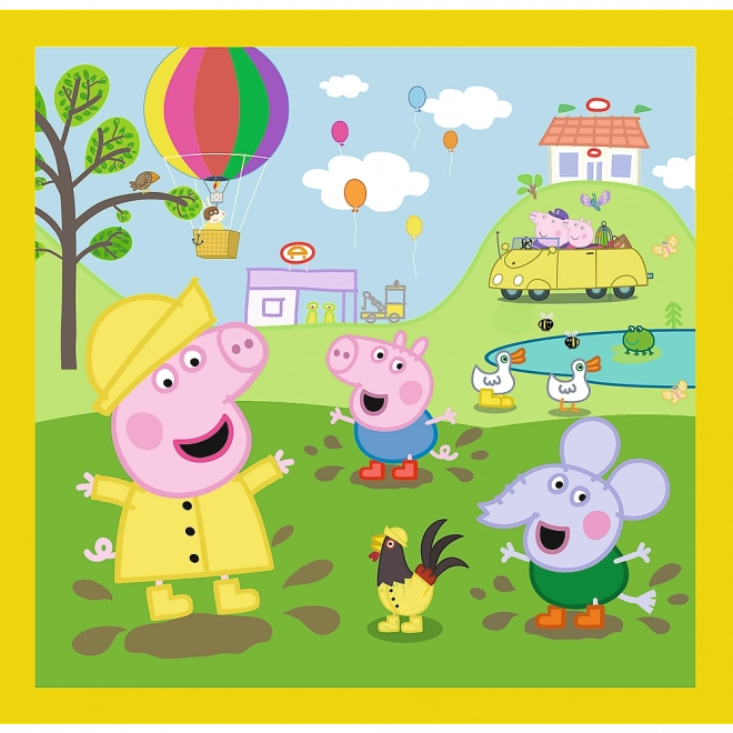 Puzzle 3v1 - Prasátko Peppa