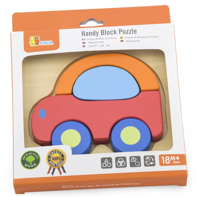 Viga první dřevěné puzzle pro děti auto