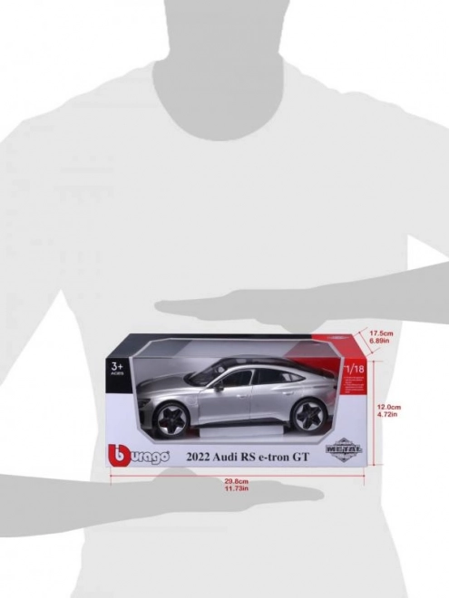 Audi RS E-tron GT stříbrná replika 1:18