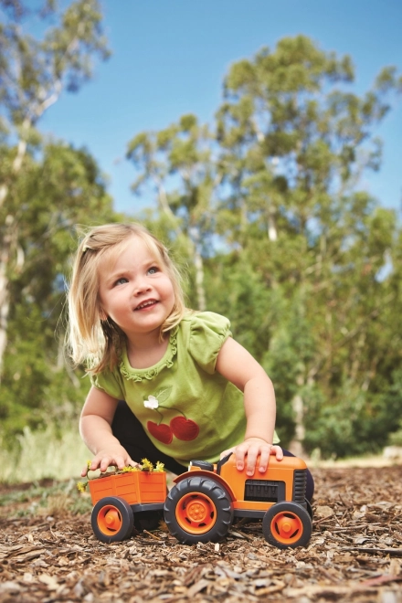 Traktor s vlečkou oranžový od Green Toys